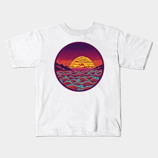 Trippy Ocean Sunset Kids T-Shirt